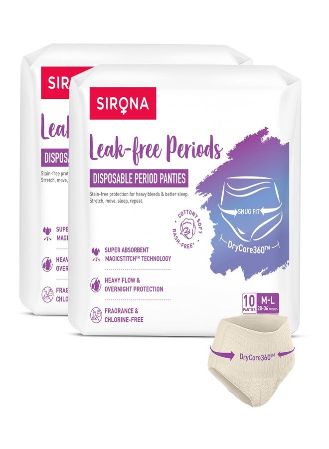 Sirona Disposable Period Panty for Girls & Women | M-L | Pack of 20| 360° Coverage for Stress Free Periods | Leakage Protection for Heavy Flow | Rash Free | Super Absorbent with Comfortable Fit - Image 1