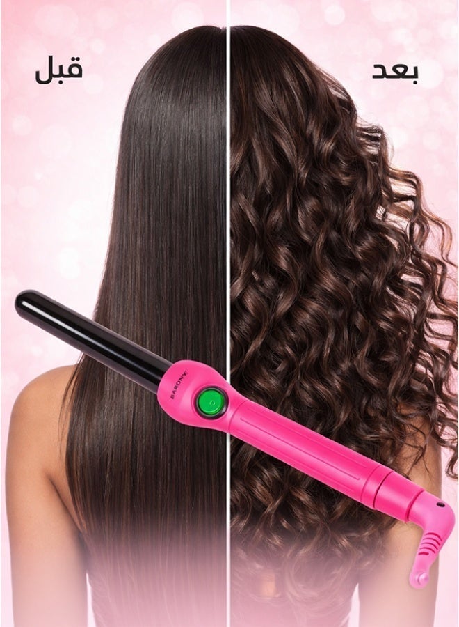 باروني فير تجعيد الشعر (فير) باروني لون وردي مقاس 25 مم - Image 5