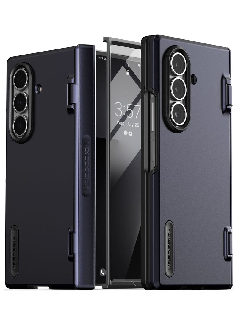 VRS Design Terra Guard Modern 360 Samsung Galaxy Z Fold 7 Case Cover (2025) with [Built-in Screen Protector] and Hinge Protection - Navy