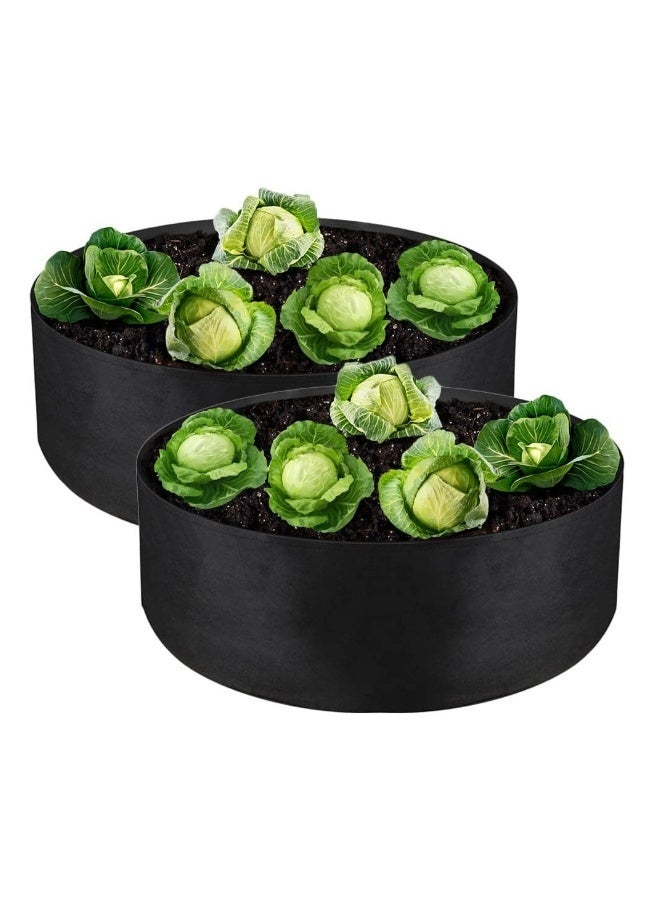 2 Pack 15 Gallon Plant Grow Bags Heavy Duty Thickened Breathable Fabric Pots Round Raised Garden Bed for Growing Herb Flower Vegetable Potato Plants 24In D × 8In H