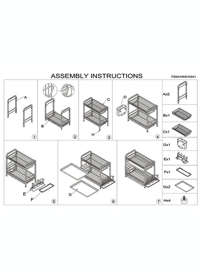 Feelings - Dish Rack Organ 2 Layer 55×25×39 cm - Image 1