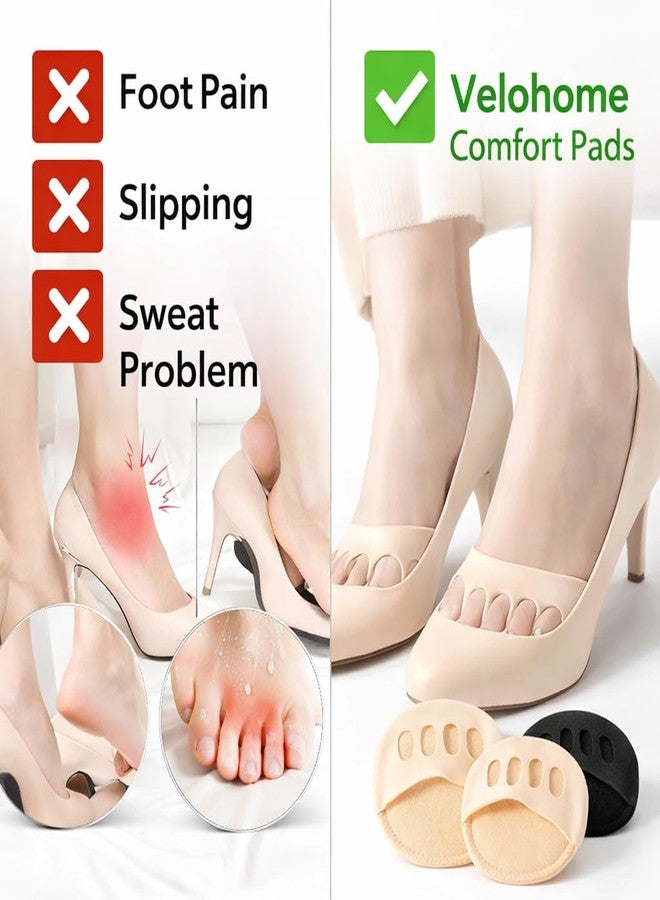 Velohome Forefoot Pads for Women & Men (2 Pairs) | Five Toe Finger Socks Cushion | High Heel Pain Relief Pads | Anti Slip Breathable Ball of Foot Cushion | Invisible Shoe Pads for Comfort - Image 4