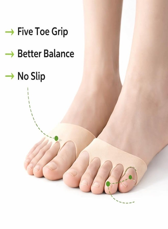 Velohome Forefoot Pads for Women & Men (2 Pairs) | Five Toe Finger Socks Cushion | High Heel Pain Relief Pads | Anti Slip Breathable Ball of Foot Cushion | Invisible Shoe Pads for Comfort - Image 2