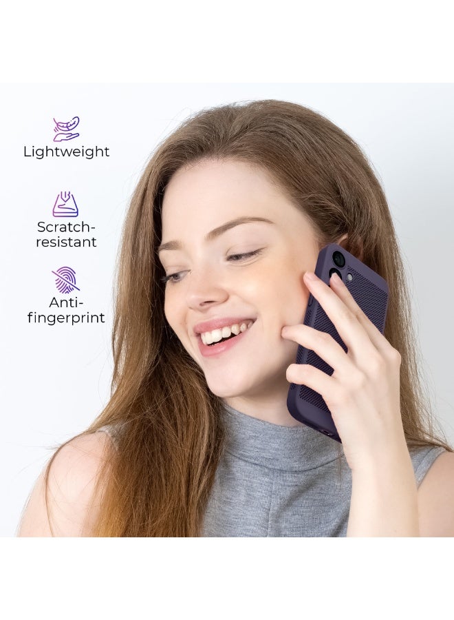 Heat Dissipation Case with Built in Camera Lens Protector Slim Fit Breathable Cooling Anti Fingerprint Hard PC Back Shockproof Cover For Samsung Galaxy A26 (Purple) - Image 5