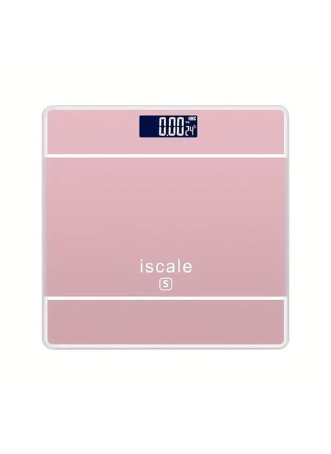 Body Weight Digital Scale with LCD Display Screen 26x26x2cm Pink