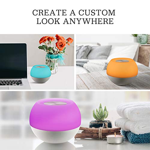 ENBRIGHTEN Color-Changing LED Lamp, Modern Night Light, Dimmable White & Vibrant RGB, Touch Sensor On/Off, Compact, Ideal for Bedside, Office, Dorm, Kid's Room, Gray, 48080 - Image 5