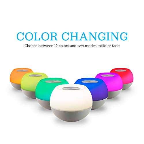 ENBRIGHTEN Color-Changing LED Lamp, Modern Night Light, Dimmable White & Vibrant RGB, Touch Sensor On/Off, Compact, Ideal for Bedside, Office, Dorm, Kid's Room, Gray, 48080 - Image 2