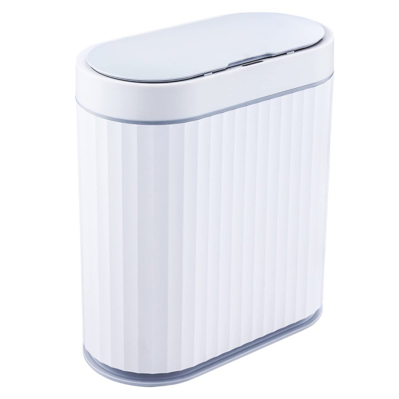 ELPHECO Bathroom Trash Can with Toilet Brush 2.5 Gallon Waterproof Trash Bin Smart Garbage can with lid Motion Sensor Waste Bin Automatic Bathroom Decor(Grey) - Image 1