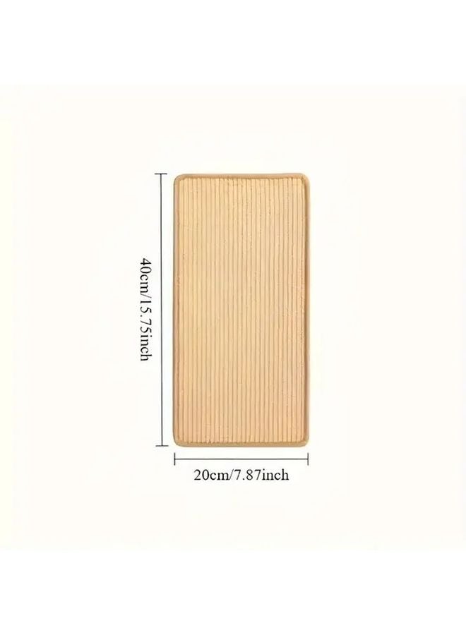 Beige Vertical Cat Scratching Post Sisal Rope Space Saving Durable Furniture Protector - Image 1