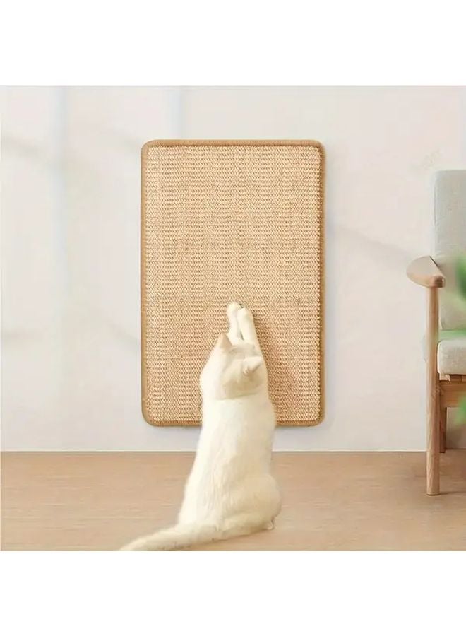 Beige Vertical Cat Scratching Post Sisal Rope Space Saving Durable Furniture Protector - Image 3
