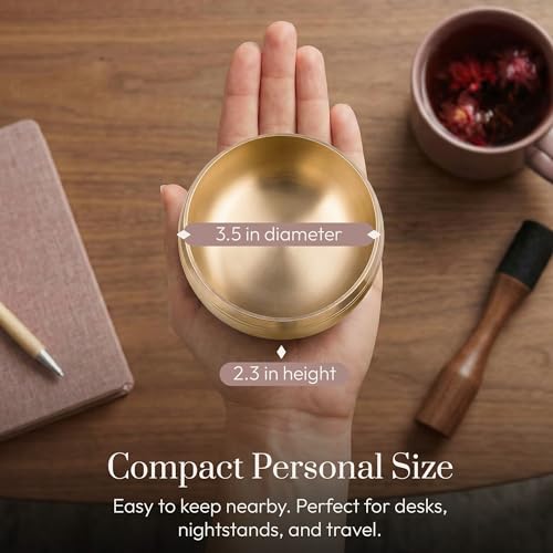 Silent Mind Tibetan Singing Bowl Set – Easy to Play & Beginner Friendly Meditation Bowl with Cushion & Mallet | Stress Relief & Mindfulness | Gift-Ready - Image 4