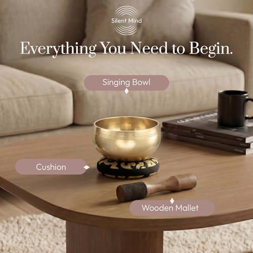 Silent Mind Tibetan Singing Bowl Set – Easy to Play & Beginner Friendly Meditation Bowl with Cushion & Mallet | Stress Relief & Mindfulness | Gift-Ready - Image 5