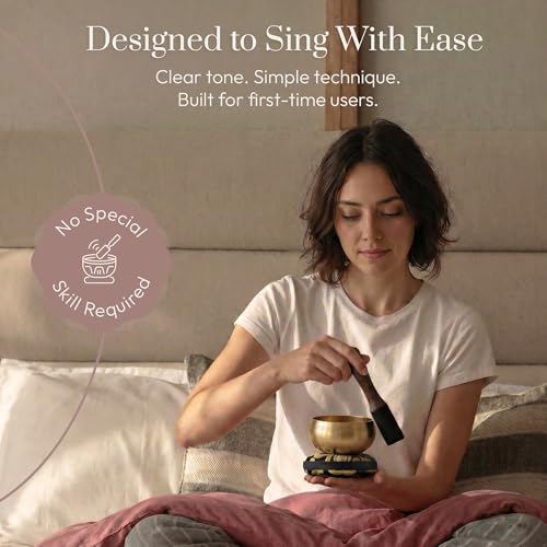 Silent Mind Tibetan Singing Bowl Set – Easy to Play & Beginner Friendly Meditation Bowl with Cushion & Mallet | Stress Relief & Mindfulness | Gift-Ready - Image 2