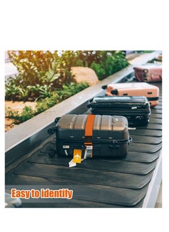 SYOSI Luggage Straps for Suitcases, Cargo Strap, 2pcs Travel Suitcase Straps with 2pcs Luggage Tags, Wide Adjustable Packing Straps with Buckle for Suitcase Luggage Baggage, 70 x 2 Inch Orange  - Image 2
