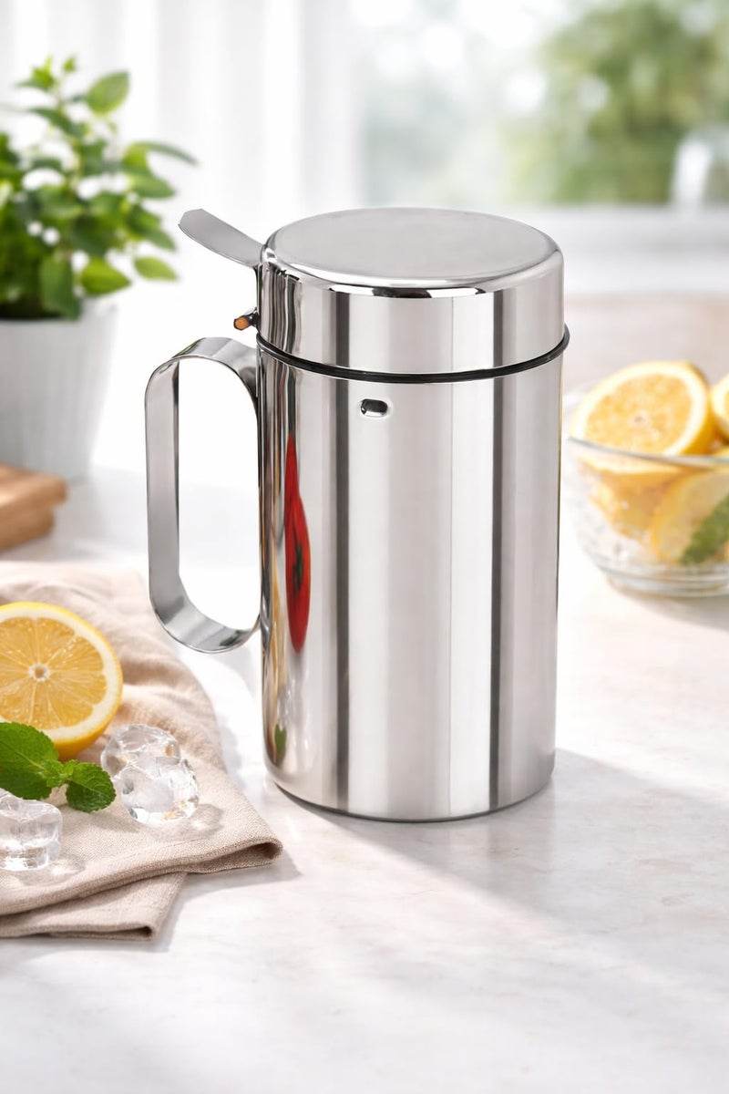 VISAXMI Stainless Steel Oil Dispenser with Nozzle 1 Litre (1000 ml) | Oil Container | Oil Pourer | Oil Pot | Oil Can| Oil Bottle with Handle (JUMBO Oil dispenser 1pcs) - Image 1