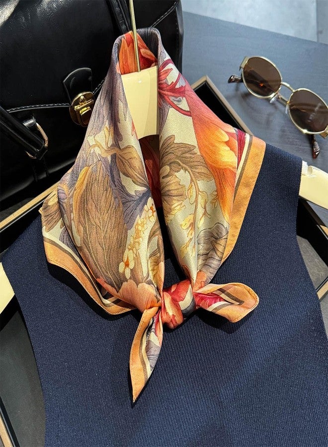 MEISEE 100% Mulberry Silk Scarfs Small Square Scarf 21" x 21" Neck Scarf Breathable Lightweight for Women Gift Packed, Peony in Bloom, samll - Image 3