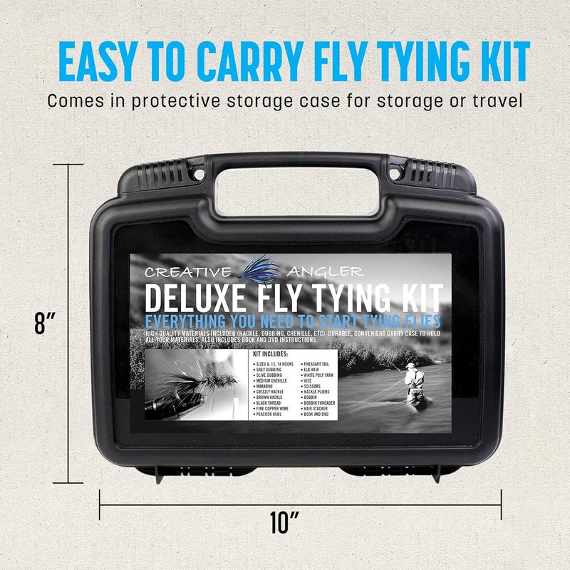 Creative Angler Deluxe Fly Tying Kit - Complete Tools Kit, Ideal for Beginners and Pros, Includes Feathers, Vice, Bobbin, Rotary Tool - Image 3