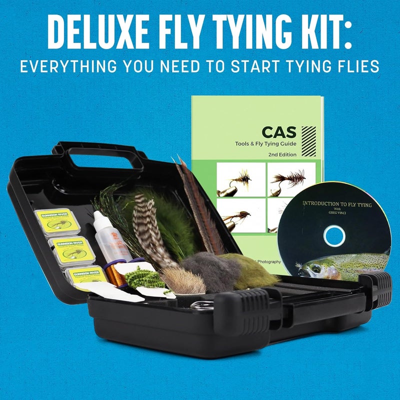 Creative Angler Deluxe Fly Tying Kit - Complete Tools Kit, Ideal for Beginners and Pros, Includes Feathers, Vice, Bobbin, Rotary Tool - Image 2
