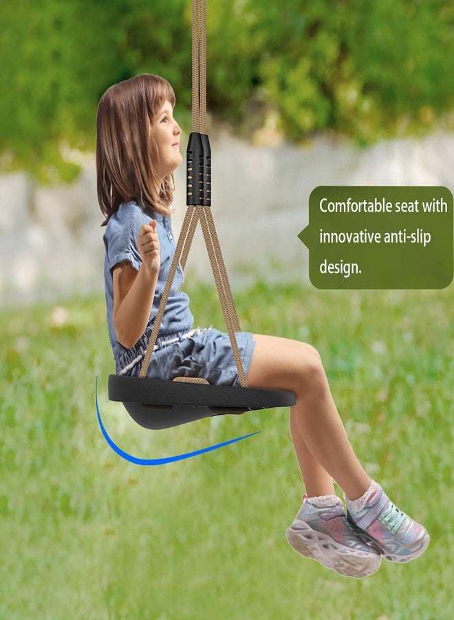 BeneLabel Heavy Duty Swing Seat with Adjustable Rope and Carabiners, Cushion Style Design Non-Slip Swing Seat, Playground Swing Set Accessories for Kids and Adults, Black - Image 3