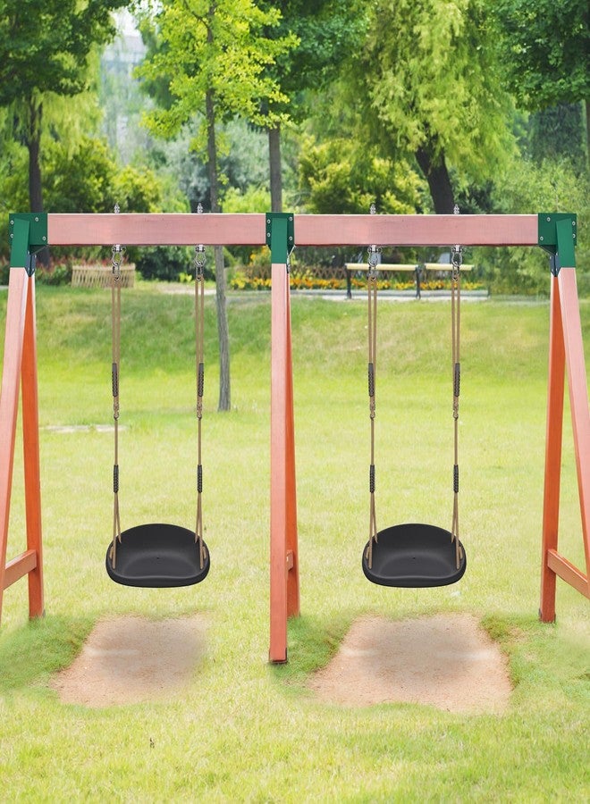 BeneLabel Heavy Duty Swing Seat with Adjustable Rope and Carabiners, Cushion Style Design Non-Slip Swing Seat, Playground Swing Set Accessories for Kids and Adults, Black - Image 5