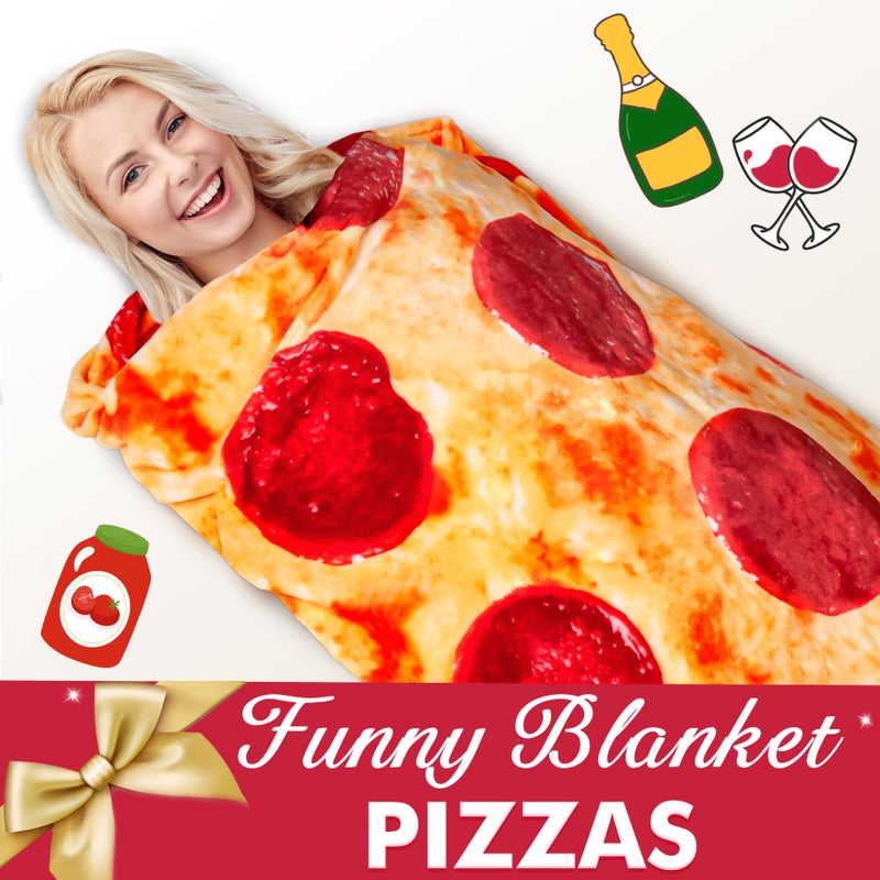 Jorbest Pizzas Blanket Adult Kids and Baby Size for Birthday Gifts  Double Sided Food Throw Blanket Funny Gifts for Women Men Teen  285 GSM Soft Flannel Taco Blanket (Red  71 inches) - Image 4