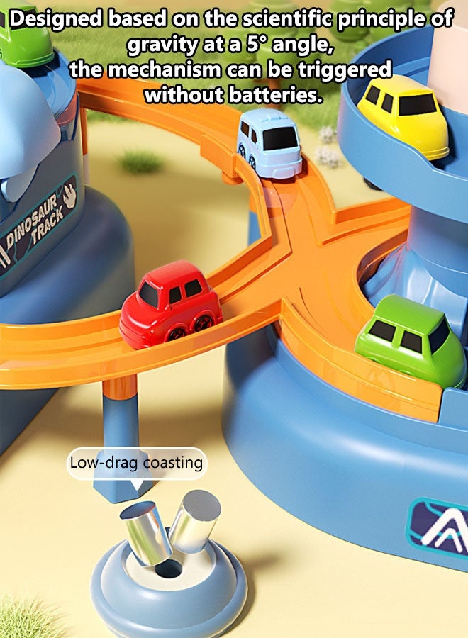 Car Track Toys,Kids Car Adventure Toy Set, Race Car Toy for Boys, Garage Track Set with 6 Cars, Fun Creative Car Ramp Track Toys, Kids Ages 3+Toddlers Building Track Car Playset Parking Lot Toys Birthday Gifts Party Games - Image 4