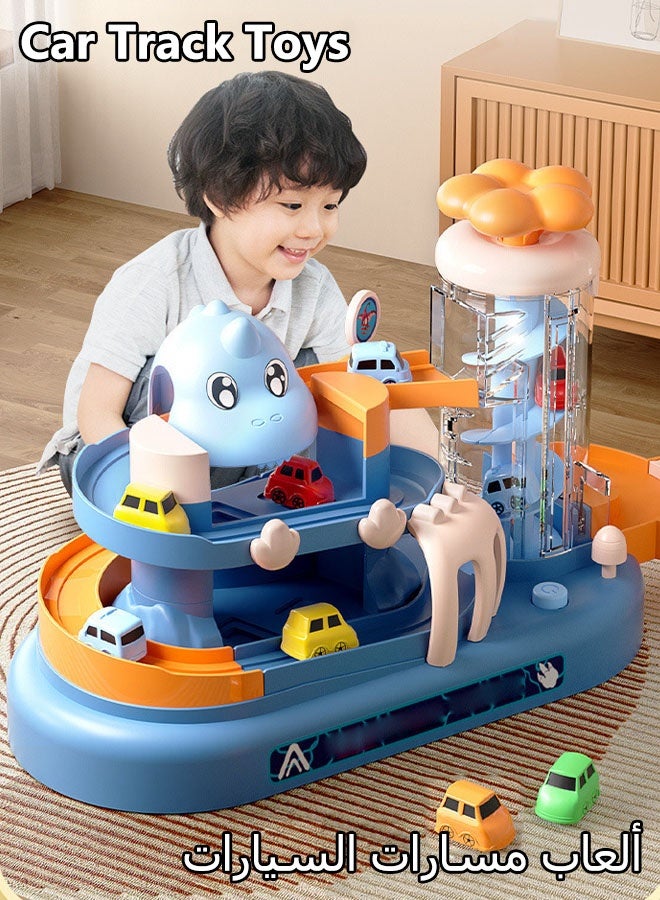 Car Track Toys,Kids Car Adventure Toy Set, Race Car Toy for Boys, Garage Track Set with 6 Cars, Fun Creative Car Ramp Track Toys, Kids Ages 3+Toddlers Building Track Car Playset Parking Lot Toys Birthday Gifts Party Games - Image 1
