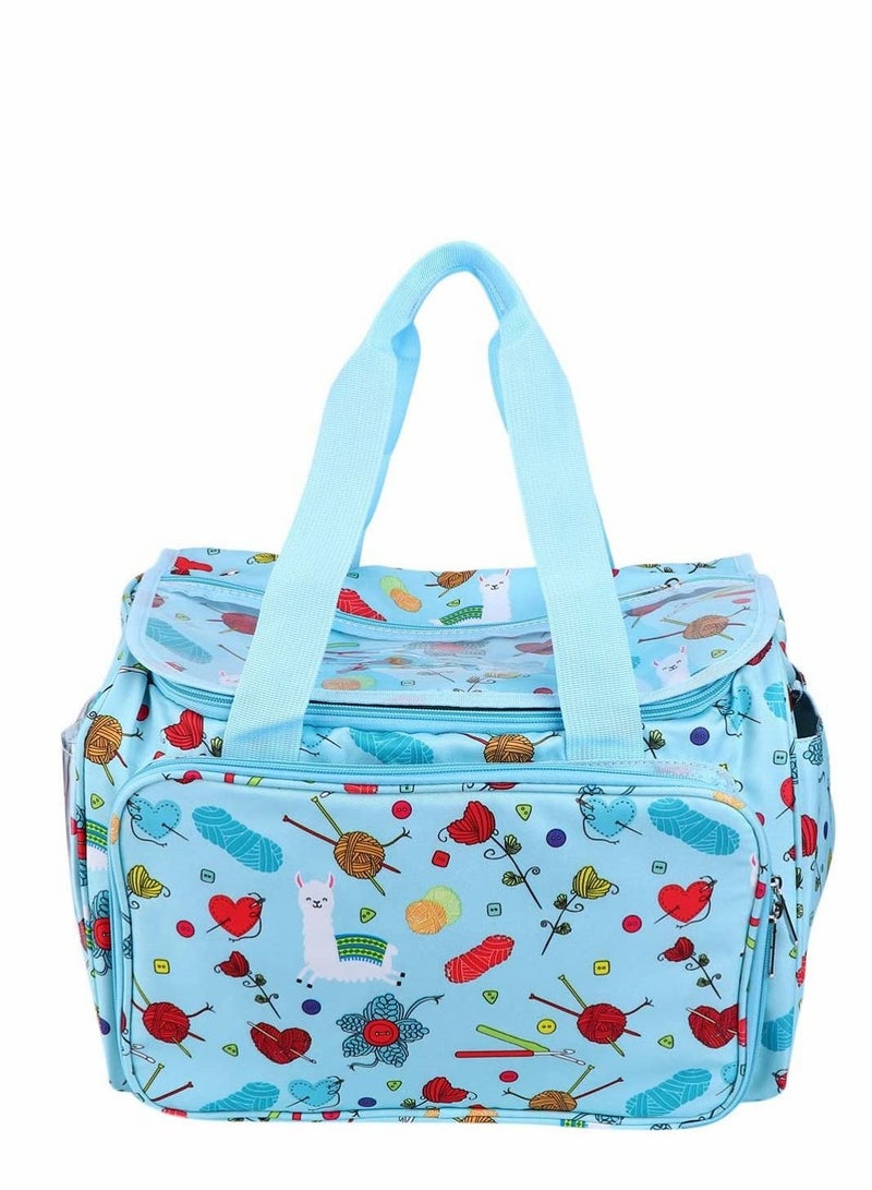 SYOSI Knitting Bag Printed Oxford Cloth Yarn Bag With Cover And Shoulder Strap For Knitting Needles Crochet Hooks And Other Accessories - Image 4