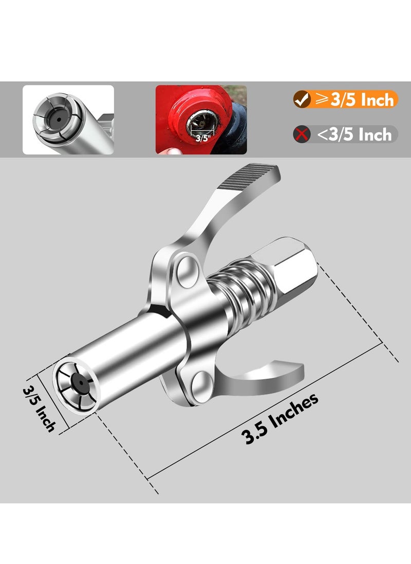 SYOSI - Grease Gun Coupler, Double Handle Quick Lock Release Grease Tips with 6 Thickened Jaws, 12000 PSI High Pressure Grease Fittings, Compatible with All Grease Guns 1/8" NPT Fittings - Image 1