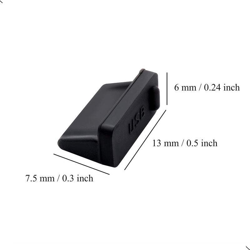 ThreeBulls 30 Pcs Silicone USB Cap Port Cover Anti Dust Protector for Female End Black - Image 2