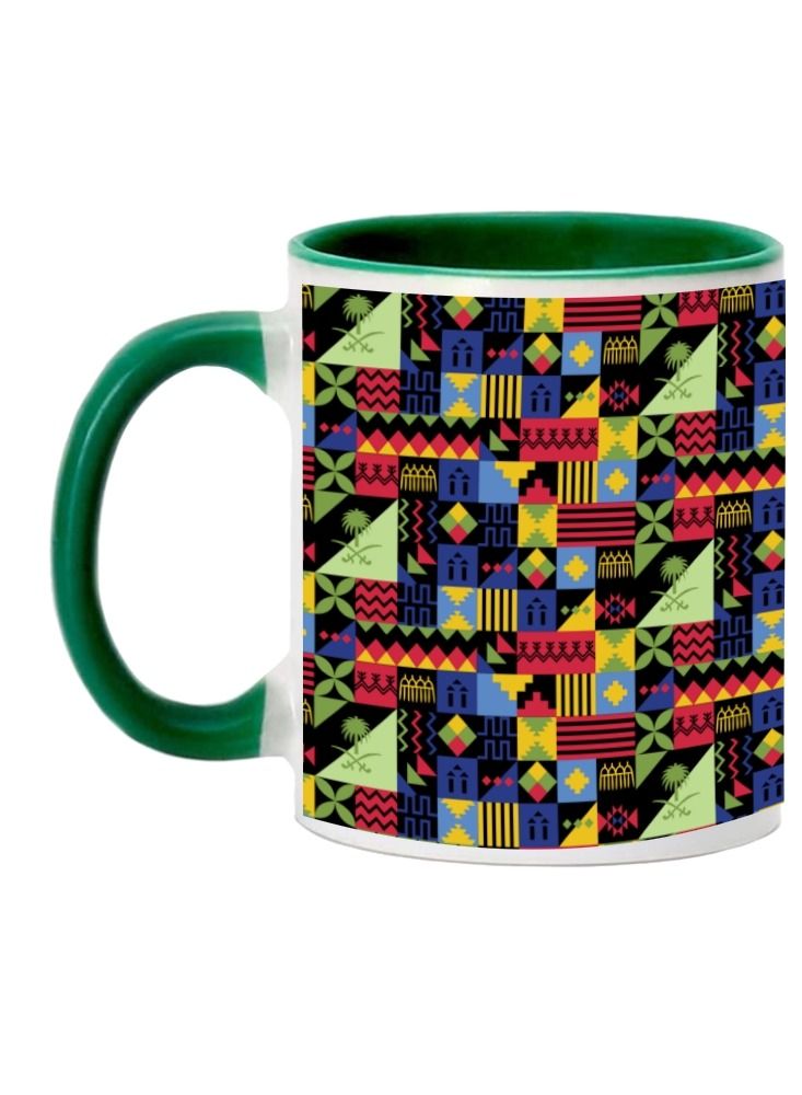 MEC KSA Kingdom Of Saudi Arabia Mug For Saudi National Day Printed Coffee Mug 11Oz Green Handle - Image 1