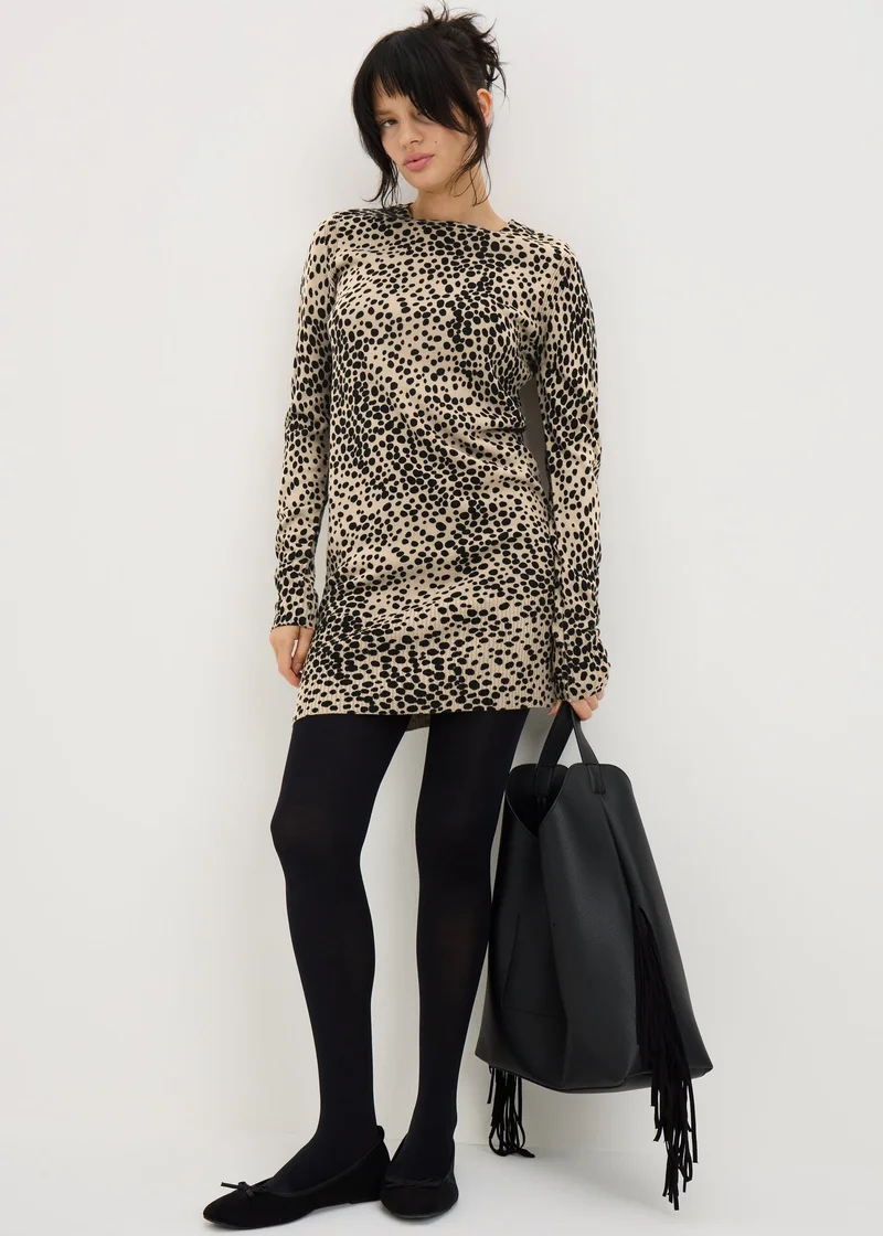 Matalan Beige Soft Touch Animal Print Tunic Jumper