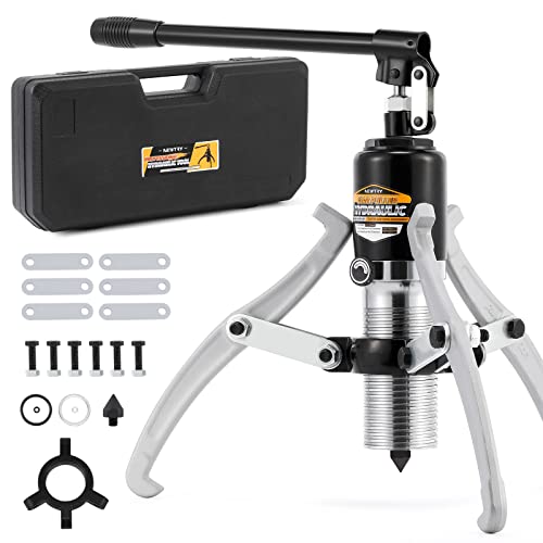 NEWTRY 20 Ton Hydraulic Gear Puller Wheel Bearing Pulling Separator 2 or 3 Adjustable Jaw Puller Vertically & Horizontally, Heavy Duty Mechanical Repair (Black) - Image 1