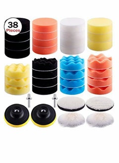 Y&D 38 Pieces Polishing Pads for Drill 3 Inch Sponge Woolen Buffing with Adapter Car Polisher  - Image 1