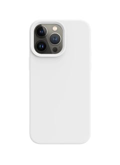 AKSESORY iPhone 13 Pro White Case 6.1” – Silicone Shockproof Slim Fit Cover | Soft Touch, Anti-Scratch, Durable Protective Phone Case for Apple iPhone 