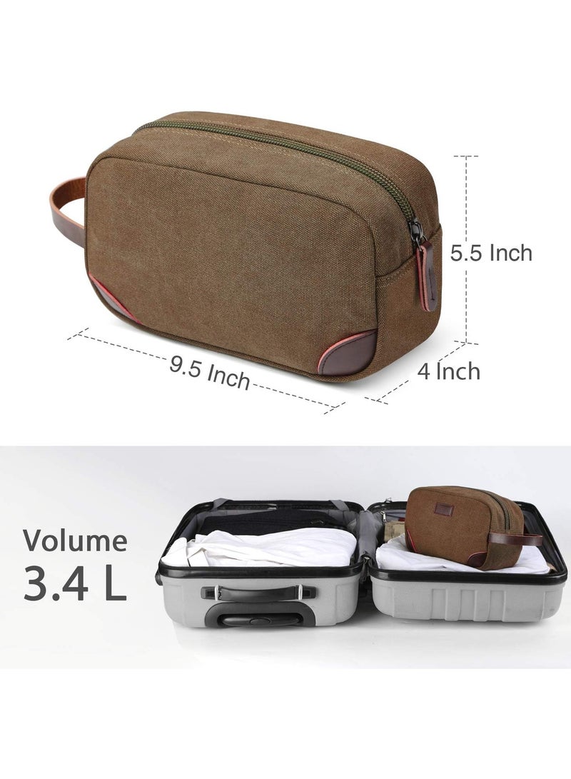 بريمو بلس حقيبة أدوات الزينة للسفر، مجموعة تنظيم السفر للرجال، مجموعة أدوات الحلاقة، حقيبة الحمام، حقيبة تنظيم أدوات الزينة القماشية، منظم مستحضرات التجميل من القماش للمكياج والشامبو، بمقبض - Image 5