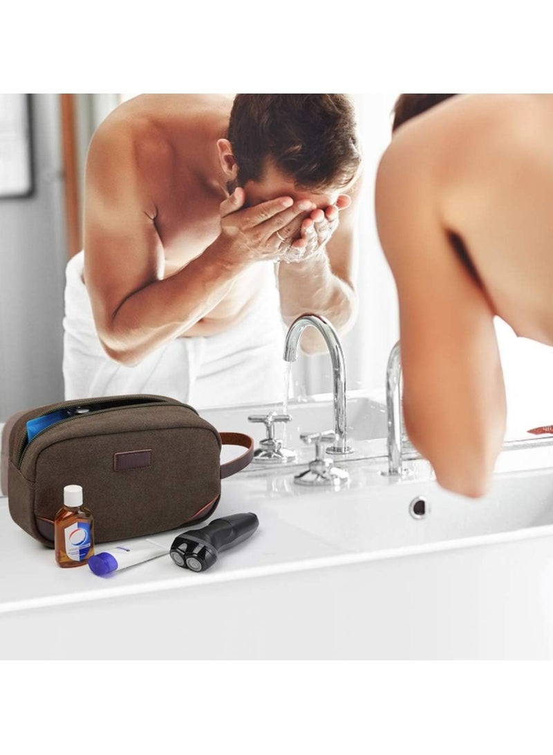 بريمو بلس حقيبة أدوات الزينة للسفر، مجموعة تنظيم السفر للرجال، مجموعة أدوات الحلاقة، حقيبة الحمام، حقيبة تنظيم أدوات الزينة القماشية، منظم مستحضرات التجميل من القماش للمكياج والشامبو، بمقبض - Image 2