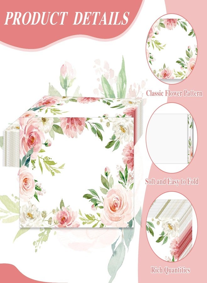 KOPOOEOE 50 Pcs Spring Floral Paper Placemats, 11x16 Inch Watercolor Flowers Disposable Placemats Pink Roses Spring Summer Table Mats for Wedding Birthday Home Party Table Settings Supplies - Image 3