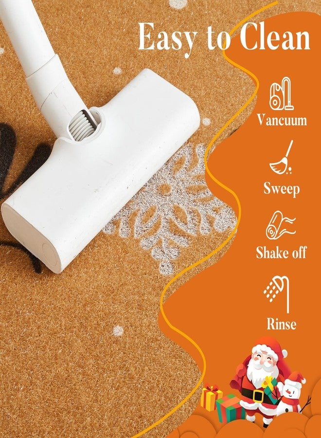 TYUU Christmas Doormat, Outdoor & Indoor Merry Christmas Door Mat, Coir Welcome Snowflake Holiday Door Mats for Front Door Outside Entrances, 17"x30", Welcome Snow - Image 5