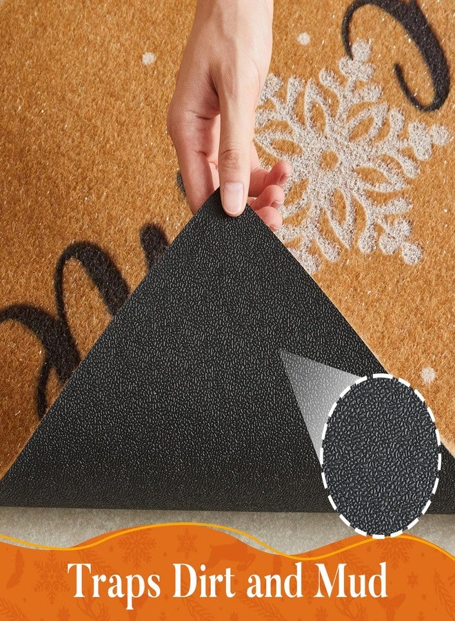 TYUU Christmas Doormat, Outdoor & Indoor Merry Christmas Door Mat, Coir Welcome Snowflake Holiday Door Mats for Front Door Outside Entrances, 17"x30", Welcome Snow - Image 4