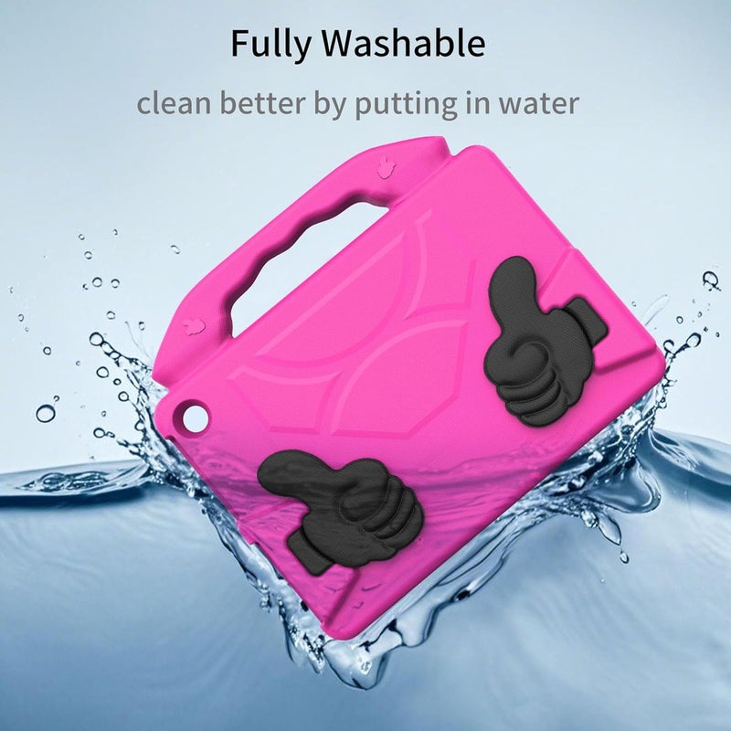 GOWENIC Tablet Case for Fire HD 10 (2023/2021 Release), EVA Protective Cover Shockproof Case with 90 Rotatable Handle, Washable, Precise Cutouts (Rose Red) - Image 4