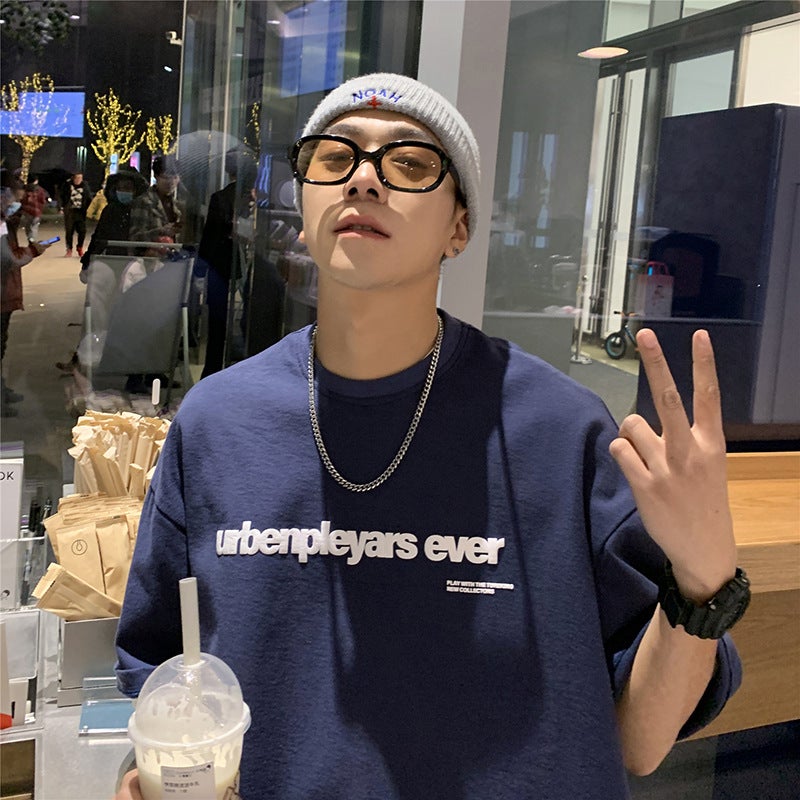 Klein Blue Short-sleeved T-shirt Men's Korean-style Fashionable Brand Summer Loose All-match ins High Street Top Half-sleeved T-shirt - Image 3