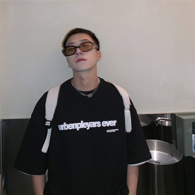 Klein Blue Short-sleeved T-shirt Men's Korean-style Fashionable Brand Summer Loose All-match ins High Street Top Half-sleeved T-shirt - Image 5