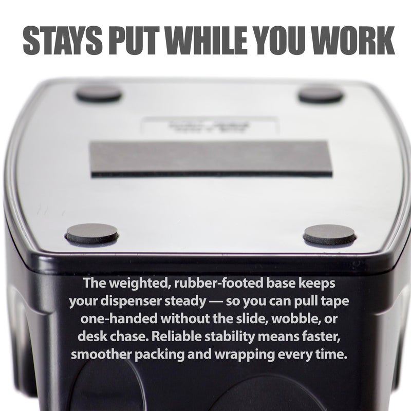 Officemate Recycled 2-in-1 Heavy Duty Tape Dispenser, 1" and 3" Cores, Black (96690) - Image 2