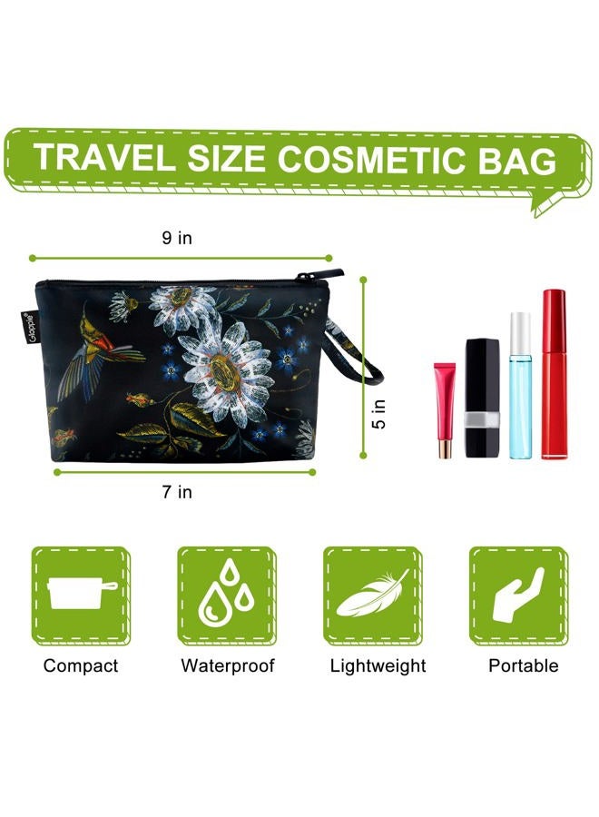 Gloppie Sunscreen Bag Small Makeup Bags for Purse Zipper Makeup Pouch Waterproof Cosmetic Bag Purse Essentials Hummingbird Daisy - Image 2