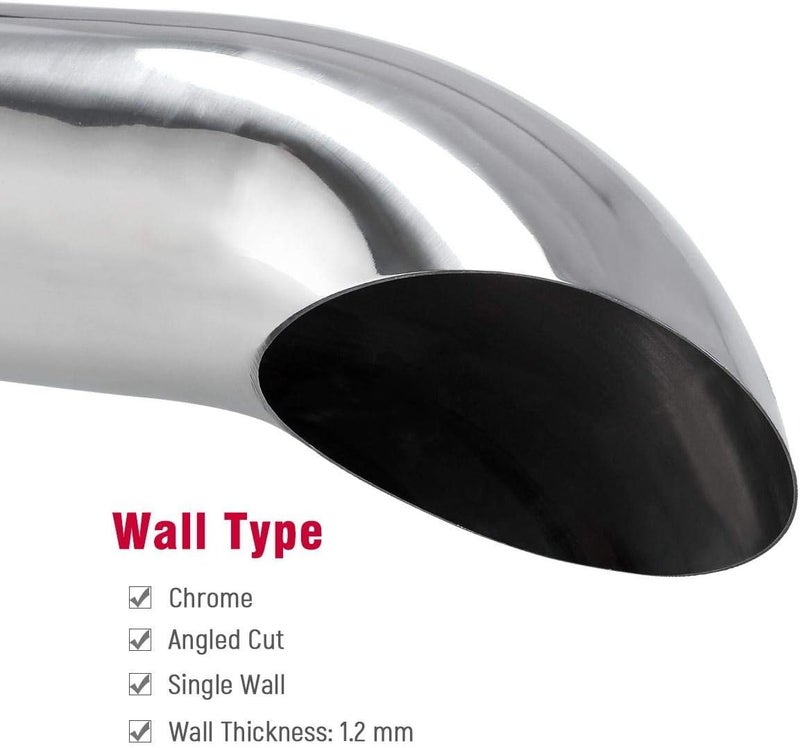 Upower Diesel Exhaust Tip - 4" Inlet, 5" Outlet, 16" Long Stainless Steel 304 Bolt-On Tailpipe - Image 5