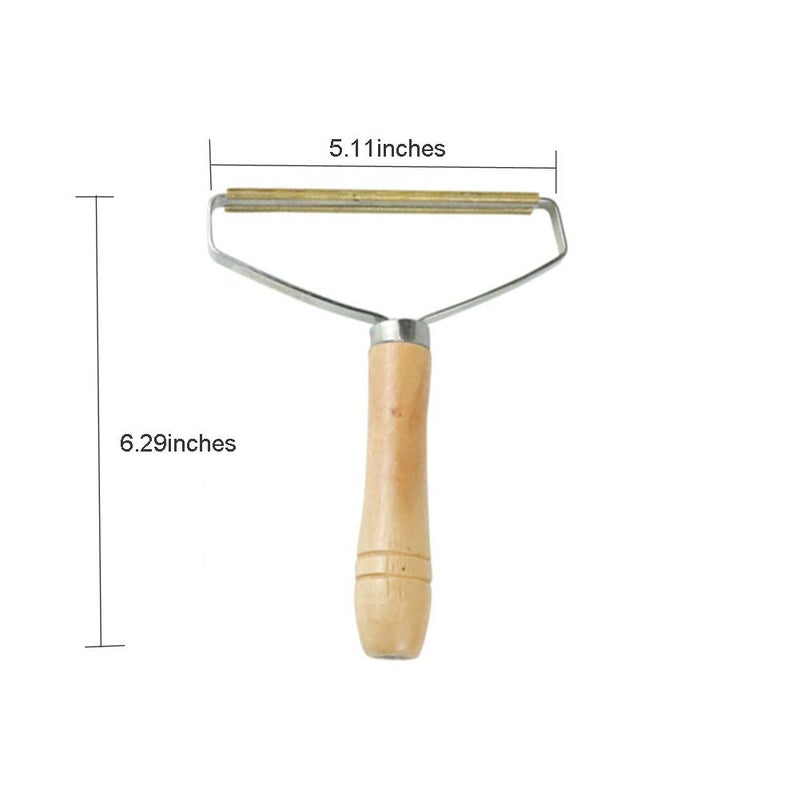 COYRASTH Carpet Pet Hair Remover, Portable Spark Lint Roller with Wooden Handle, Carpet Pile Brush with Double Sided Metal Scraper Suits Indoor Carpet, Pet Hair, Car Carpet,1 Pc - Image 3