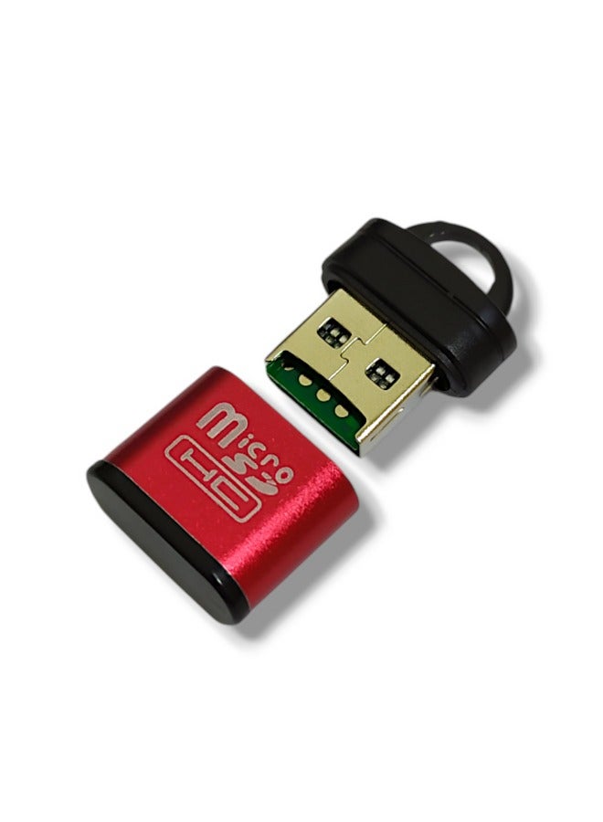 قارئ بطاقات الذاكرة الخارجية مايكرو اس دي (T-Flash) لون احمر - Image 1