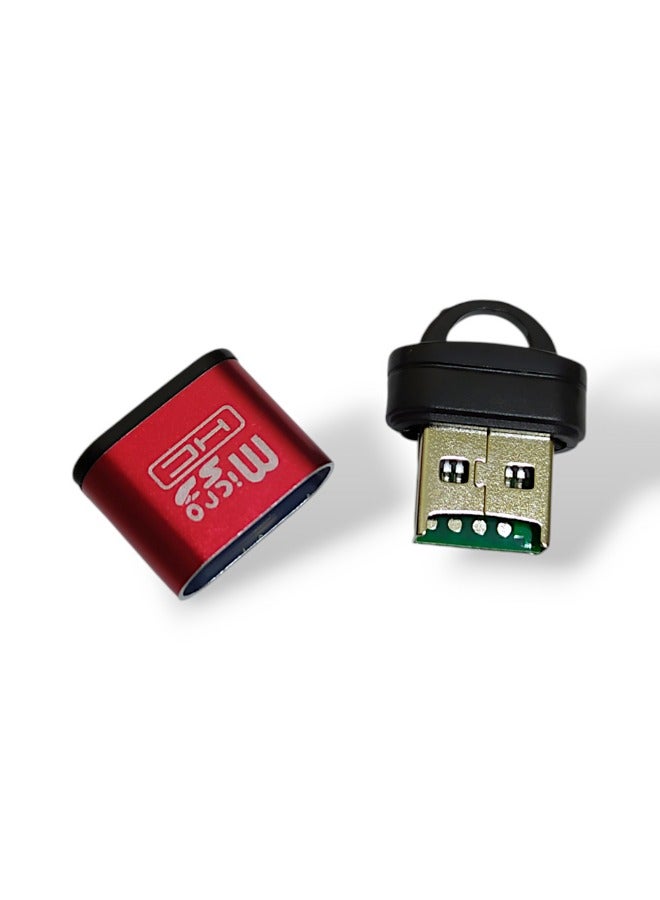 قارئ بطاقات الذاكرة الخارجية مايكرو اس دي (T-Flash) لون احمر - Image 2