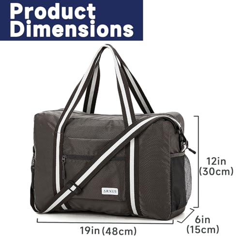 Arxus Foldable Tote Bag for Travel Expandable Lightweight Carry On Luggage 22L Packable Duffle Bag for Traveling - Image 3